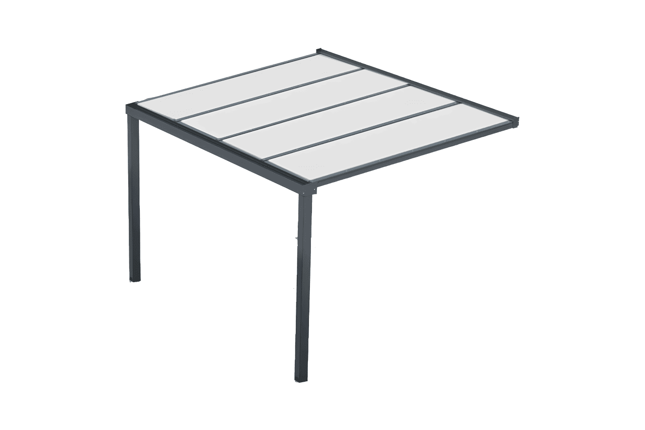 METAL GARDEN Standard pergola adossée alu polycarbonate