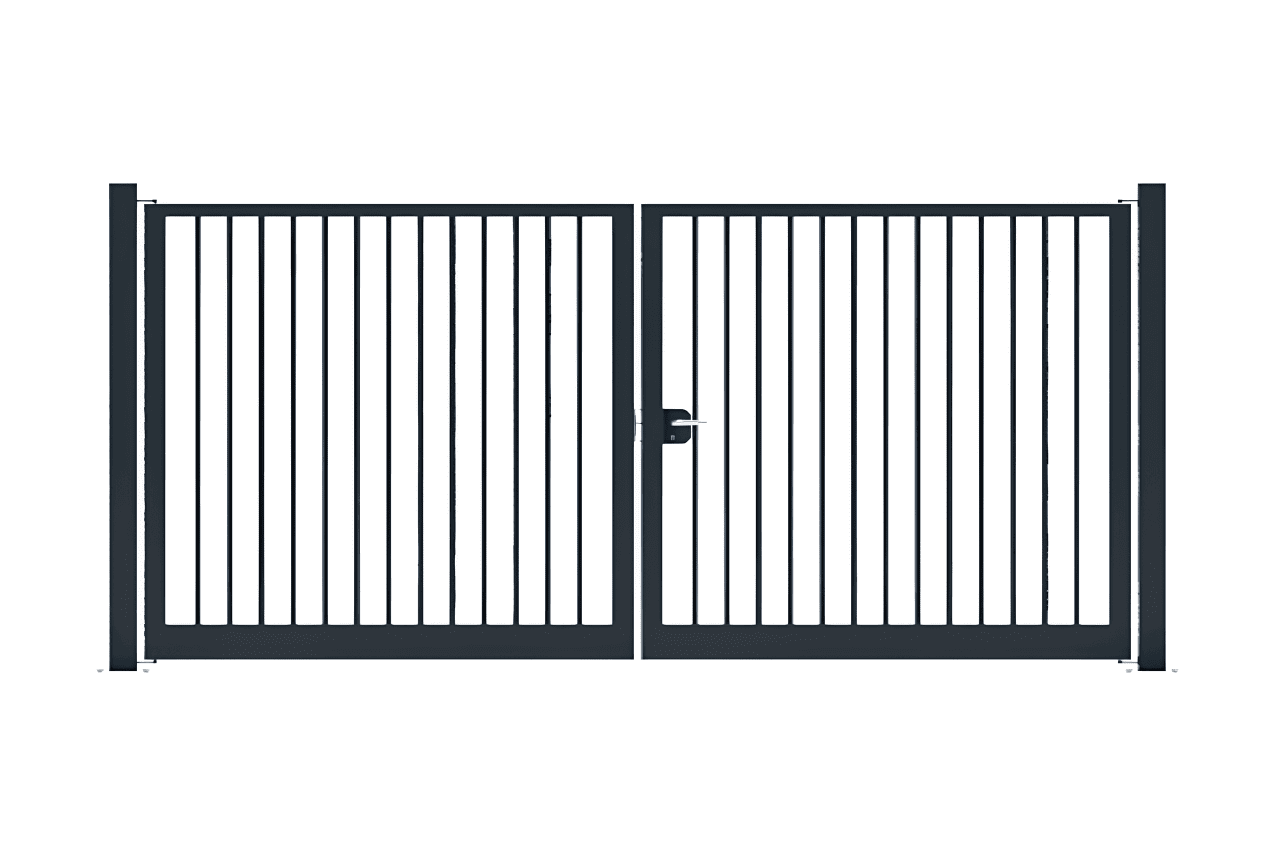METAL GARDEN Portails Battants Acier rond 4000x1500 mm portail