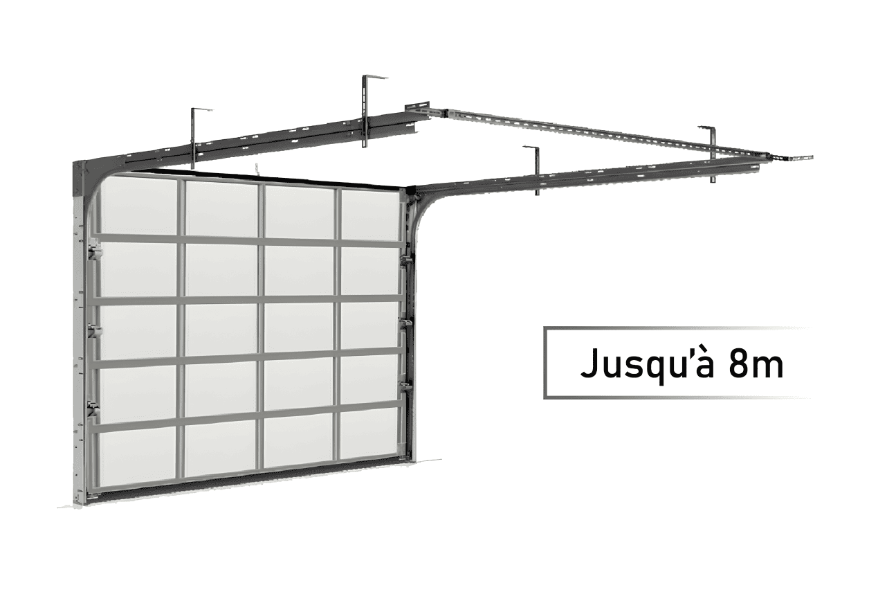 METAL GARDEN Portes Sectionnelles porte 6750x2550 vitrée XL