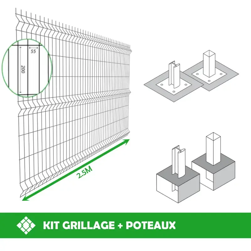 Europe Clôture Kits clôtures kit grillage rigide 30m