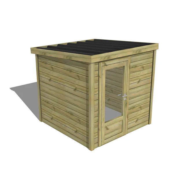 Abri Français Essentiel abri de jardin 4,1 m² porte simple vitrée