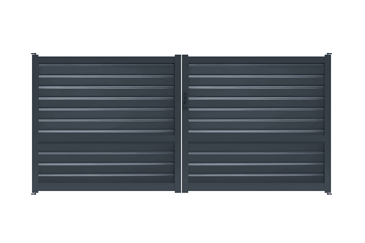 METAL GARDEN Battants portail battant persienne traversant 3500x1600