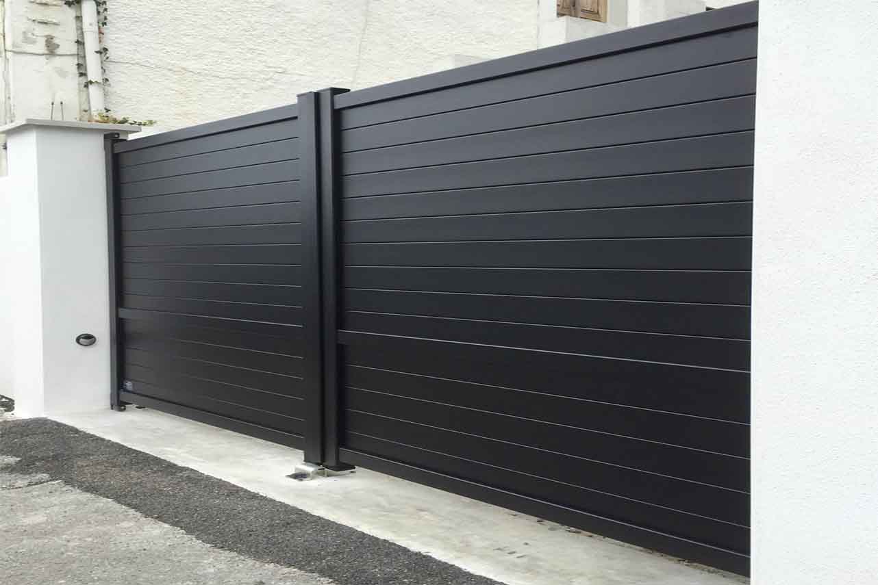 Metal Garden Traversant portail battant alu plein 3500x1600 mm