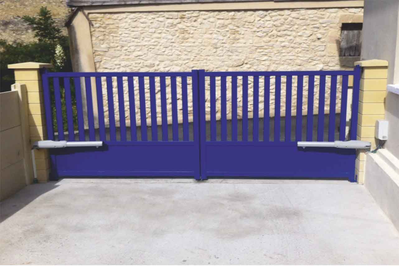 METAL GARDEN Portails Battants Aluminium semi barreaudé 3500x1500
