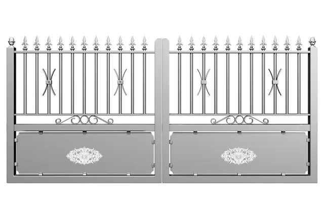 Préfalu Serf portail battant aluminium style fer forgé
