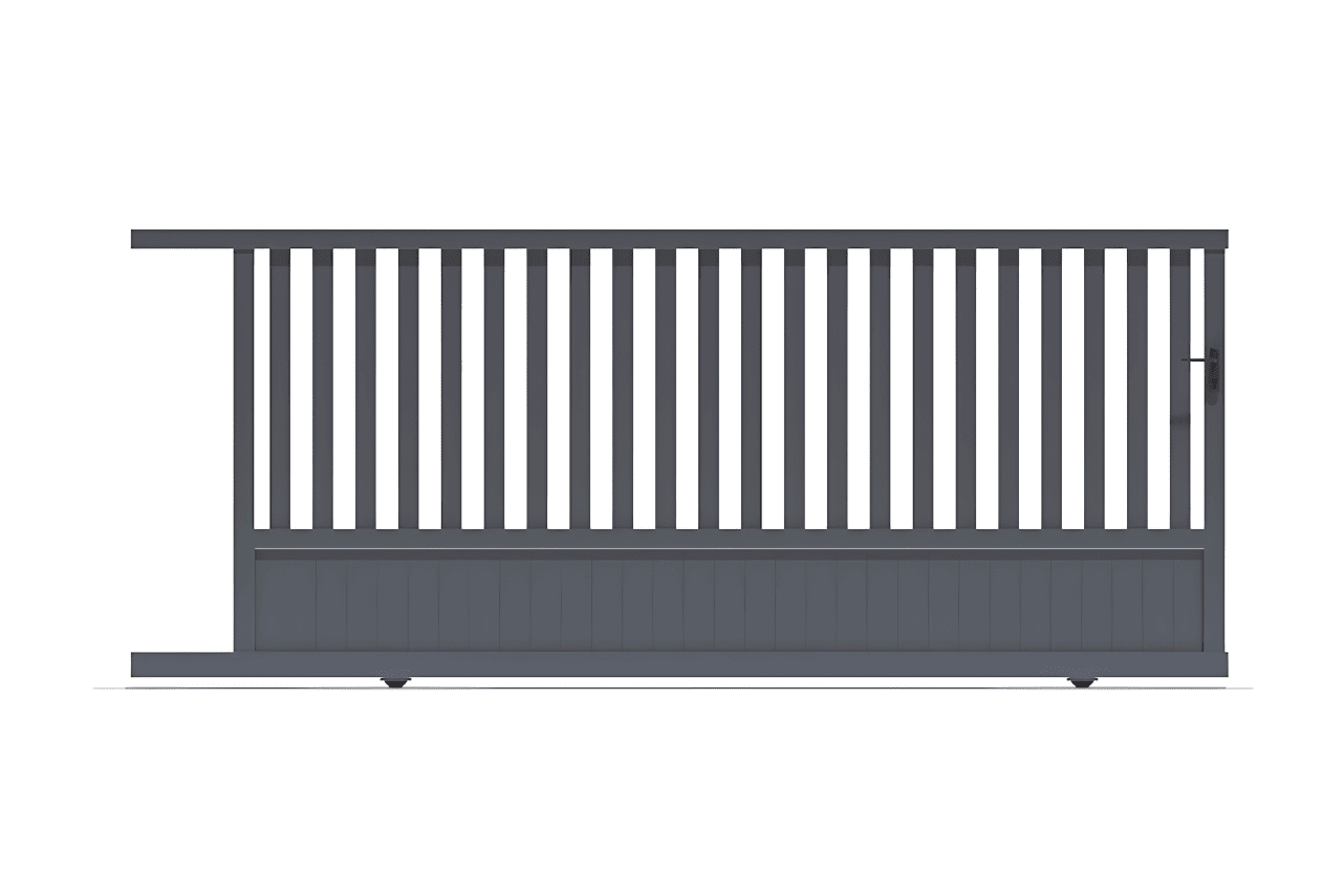 METAL GARDEN Standard Semi Barreaudé portail coulissant 3000x1200