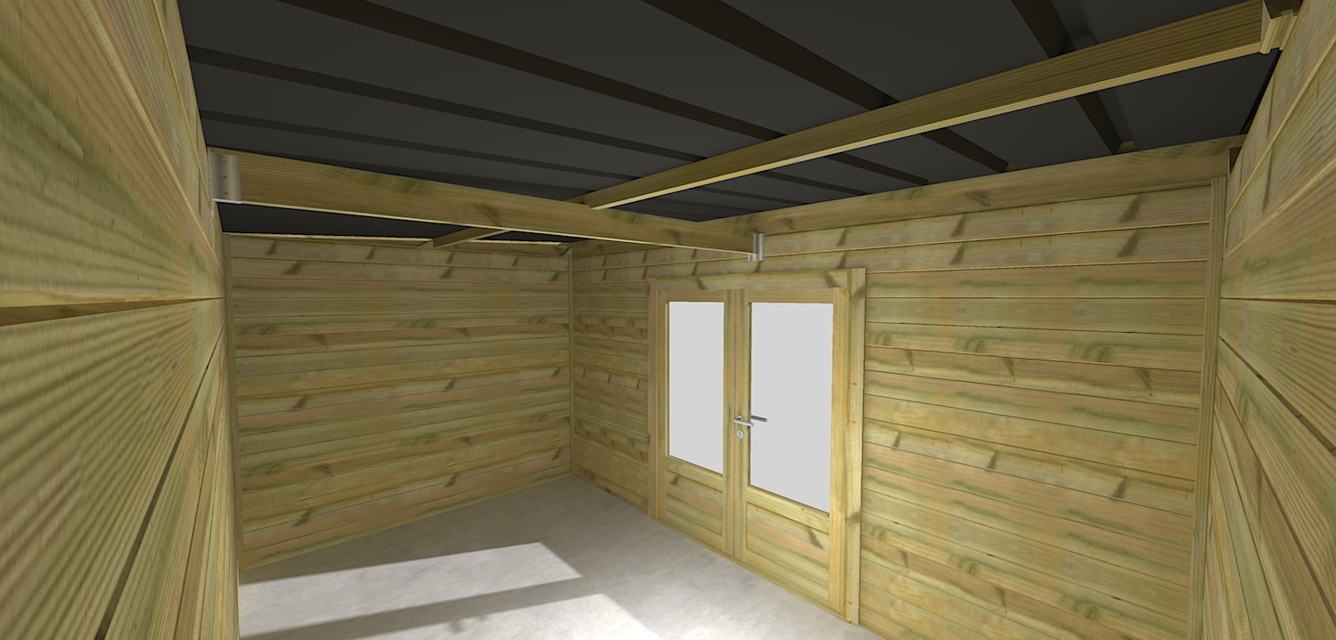 Abri Français Gamme Origine 13 m² abri jardin 4,46x2,91 m