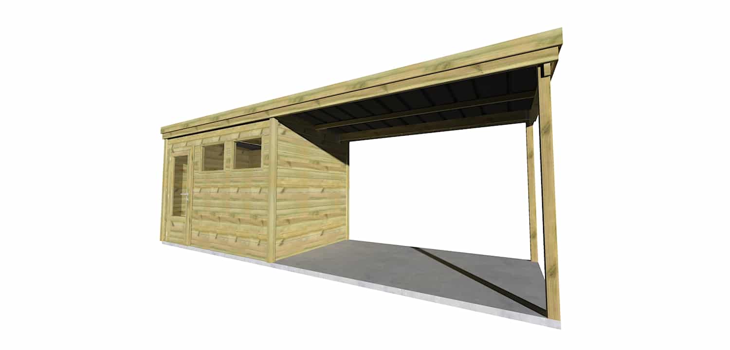 Abri Français Gamme Origine Pool House 17m2 abri jardin bois autoclave