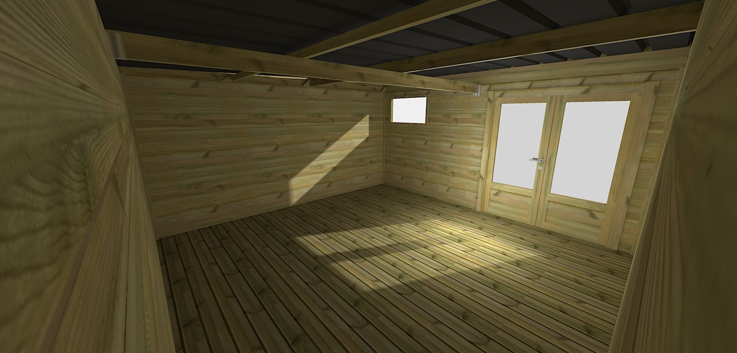 Abri Français Origine 4,46x4,61 m abri jardin 20,6 m2 plancher