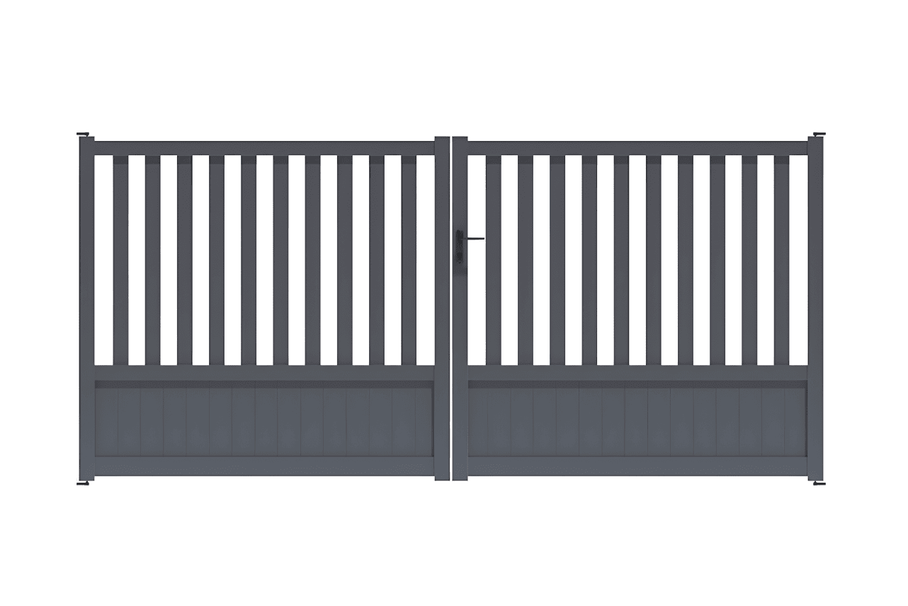METAL GARDEN Standard Semi Barreaudé portail battant 3000x1250