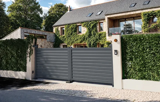 Préfalu TILL portail battant aluminium jardin droit