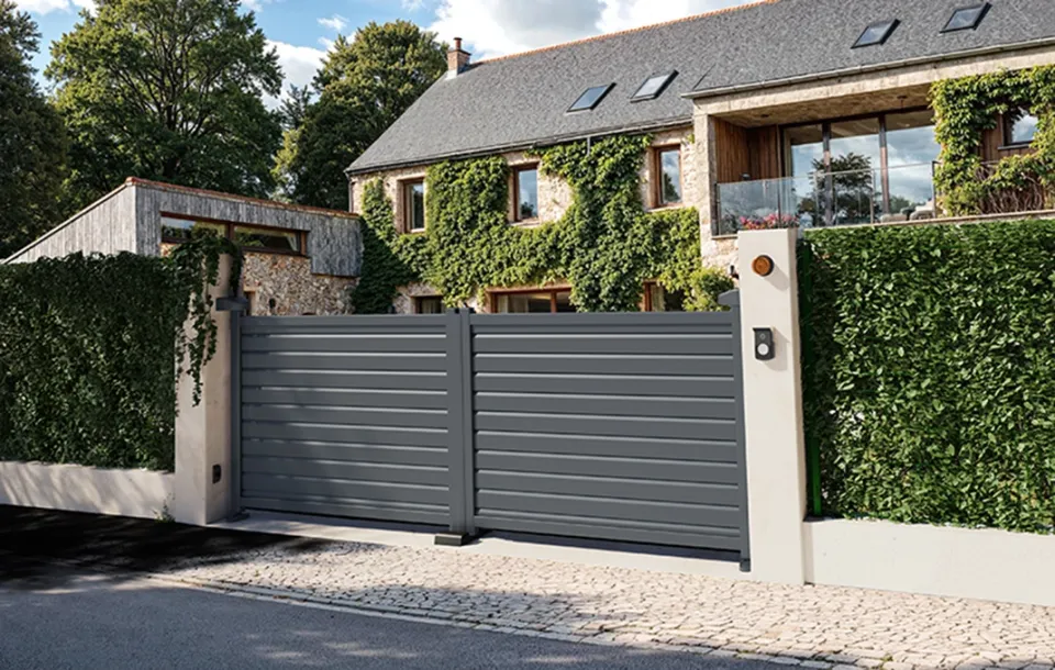 Préfalu TILL portail battant aluminium jardin droit