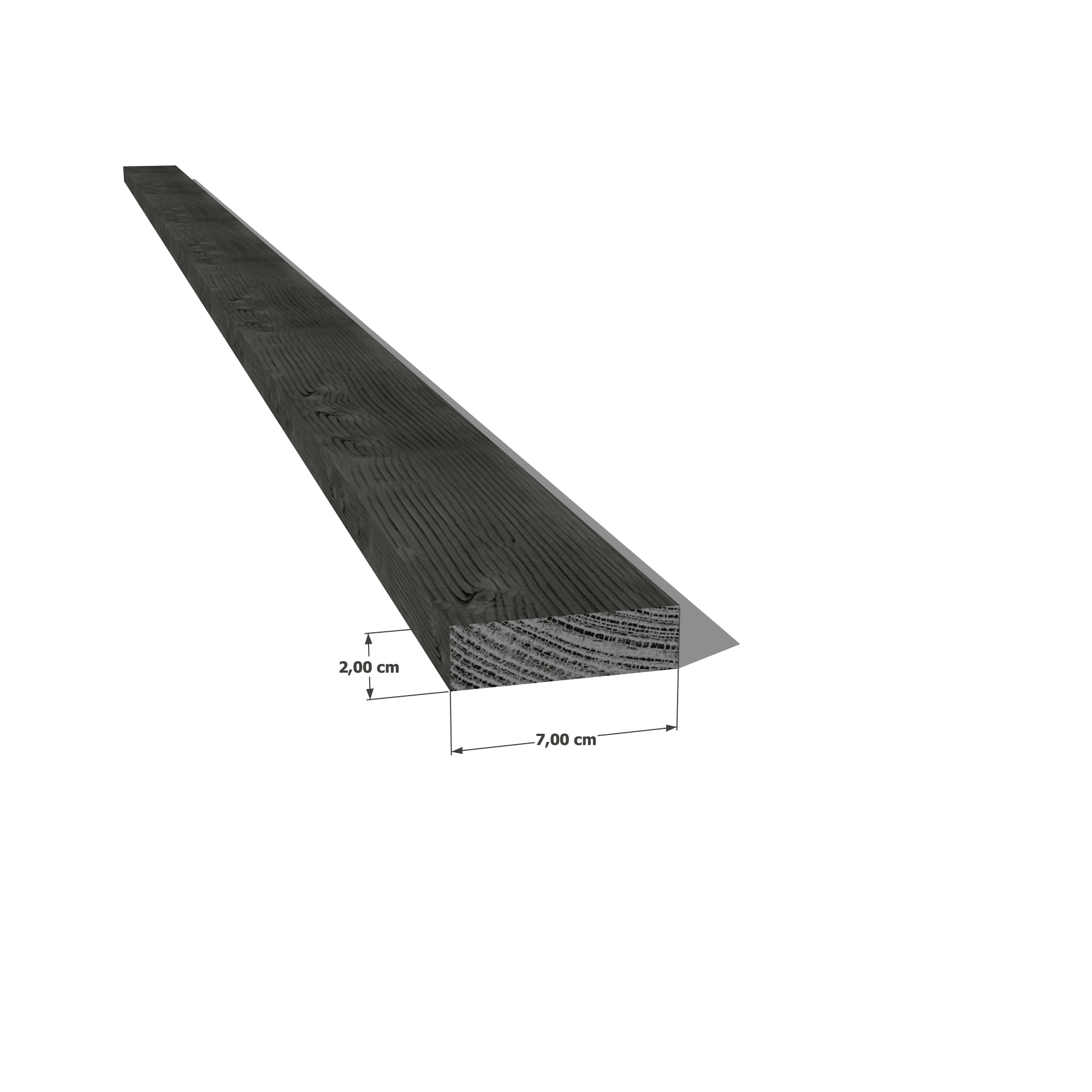 Abri Français latte pin noir 20x70 mm bardage classe 3