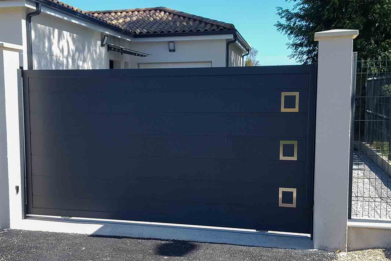 METAL GARDEN Portail coulissant plein portail alu 3500 mm