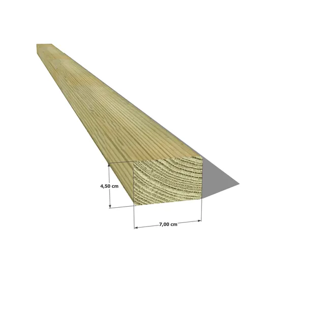 Abri Français chevron pin sylvestre 45x70 mm classe 4
