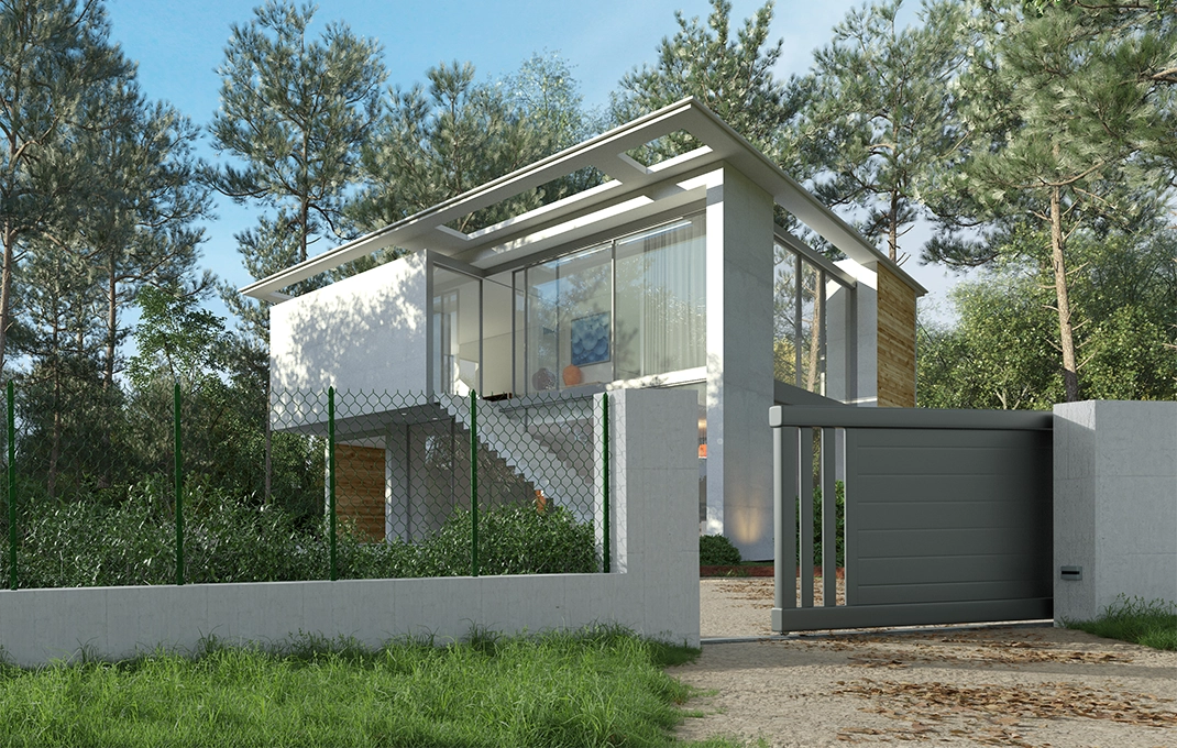 Préfalu Ventron portail coulissant aluminium 90%