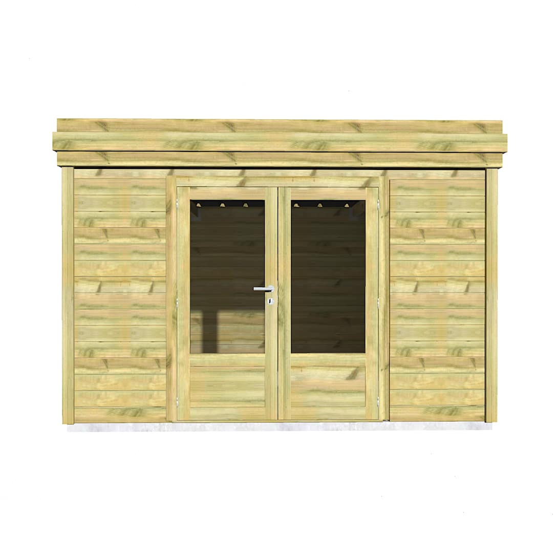 Abri Français Origine local de jardin 13,2 m² porte double pin 27mm