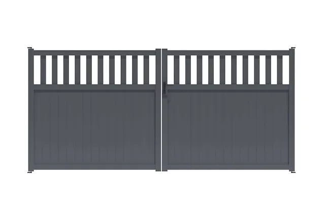 METAL GARDEN Semi Plein portail battant alu 3500 mm occultant