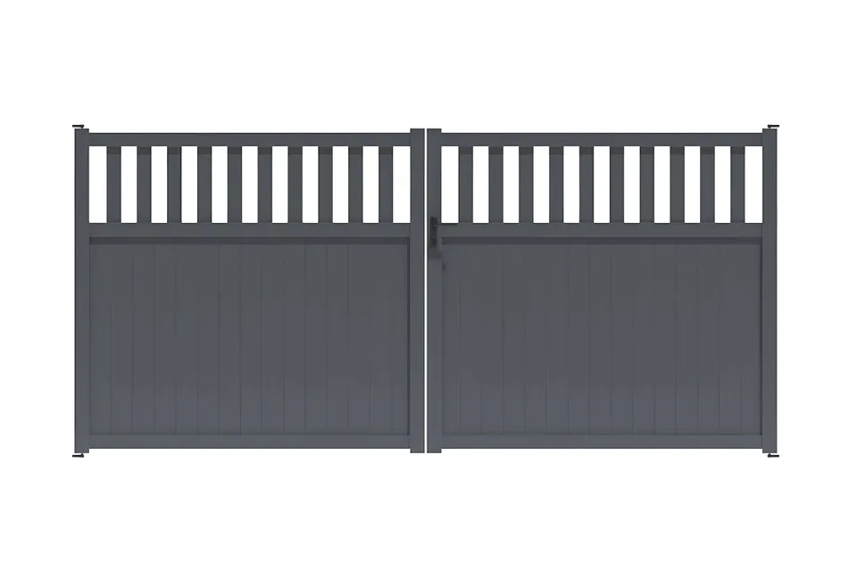 METAL GARDEN Semi Plein portail battant alu 3500 mm occultant