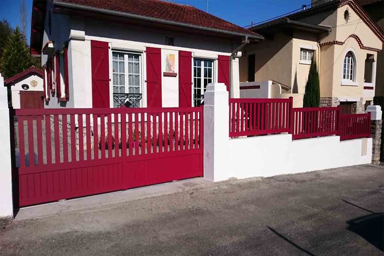 METAL GARDEN Portails Coulissants Alu semi barreaudé 3500x1600