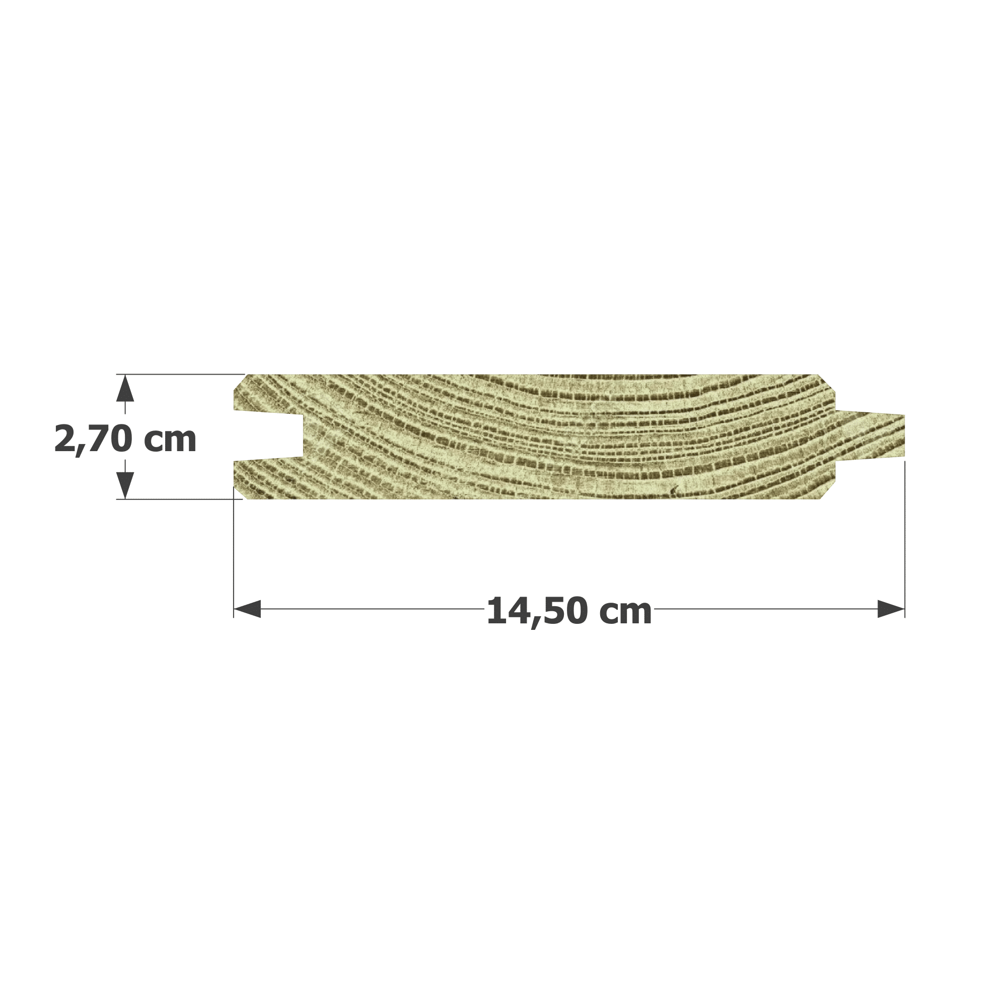 Abri Français Bois détail 27x130 mm planche pin autoclave vert