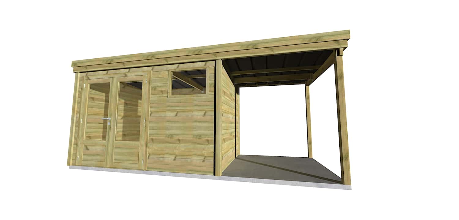 Abri Français Origine 13,4 m² abri jardin extension 2 m