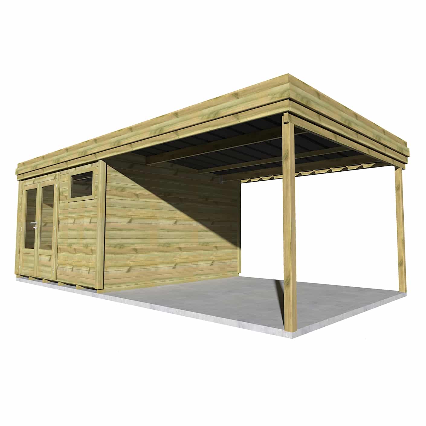 Abri Français Gamme Origine abri bois 10,9 m² porte double