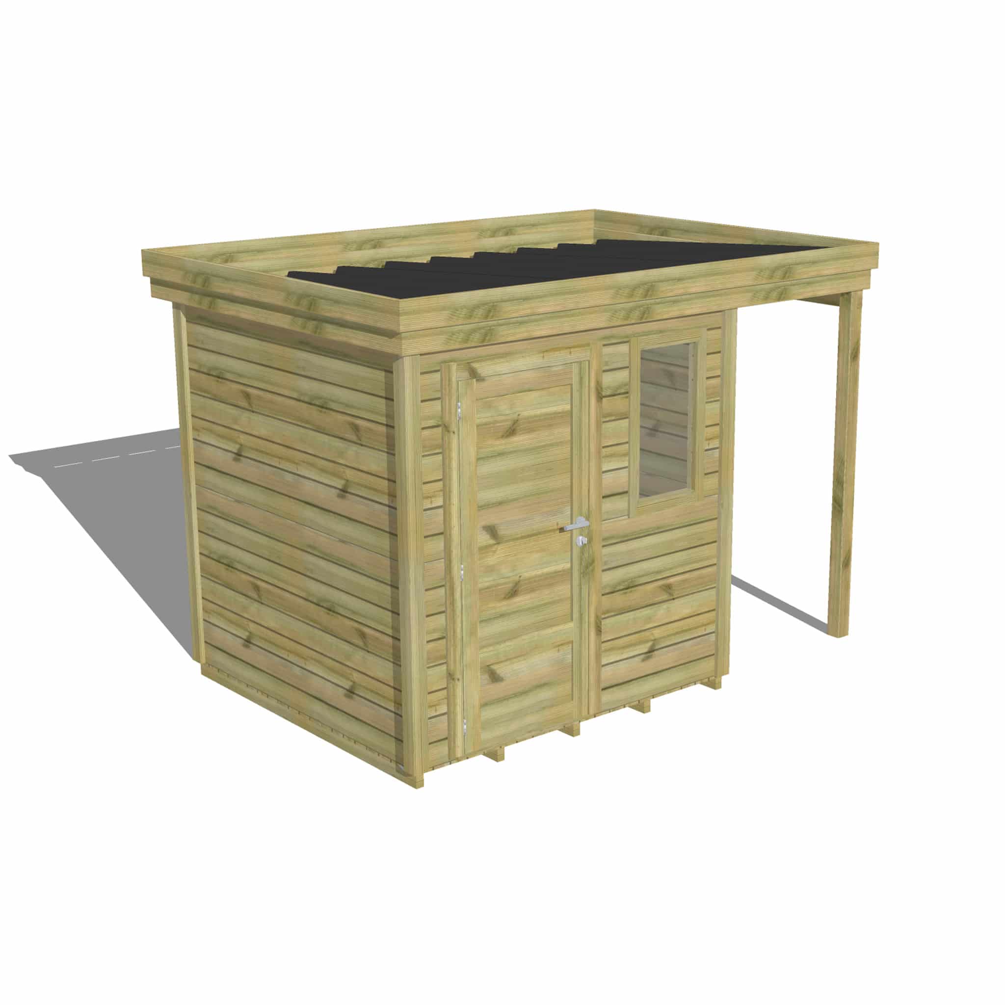 Abri Français Origine PoolHouse Toit Plat 4,1 m² Extension Plancher