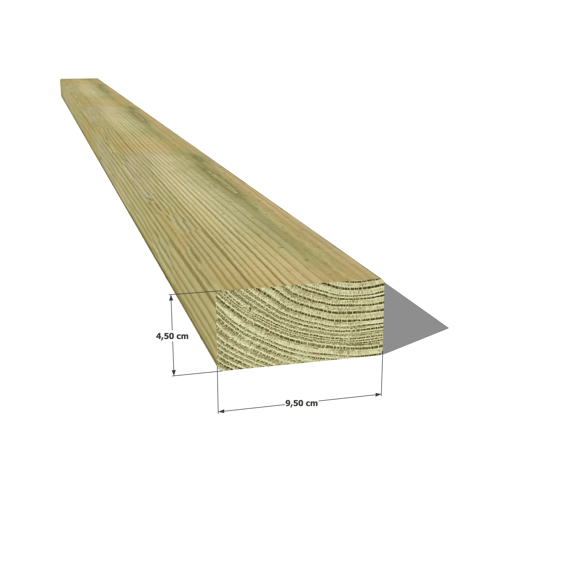 Abri Français Bois au détail Chevron vert 45x95 mm classe 4