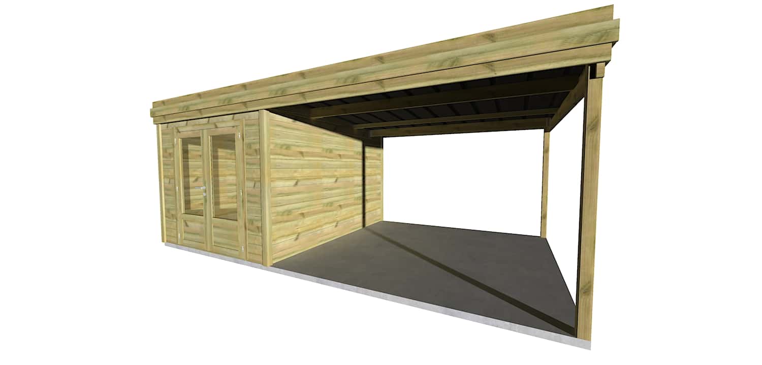 Abri Français Gamme Origine 23,2 m² abri bois 6,26 x 3,71 m