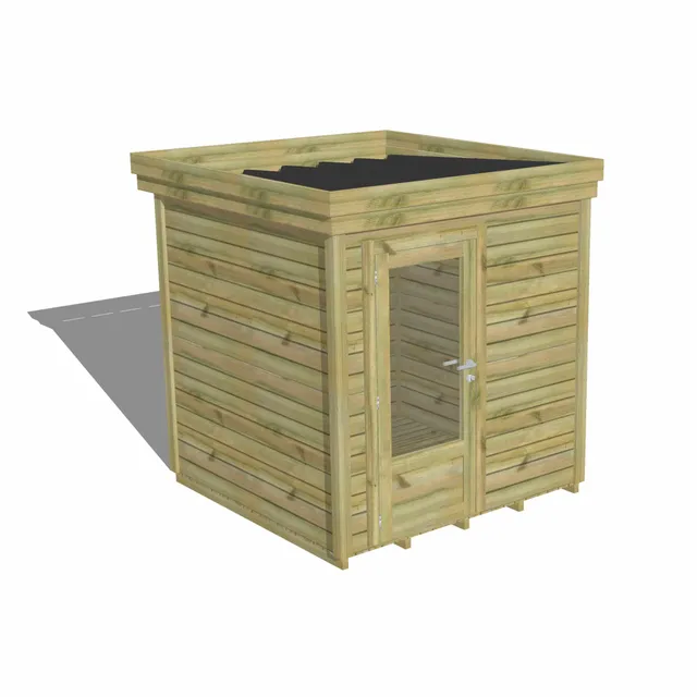 Abri Français Gamme Origine chalet jardin porte vitrée plancher 28mm