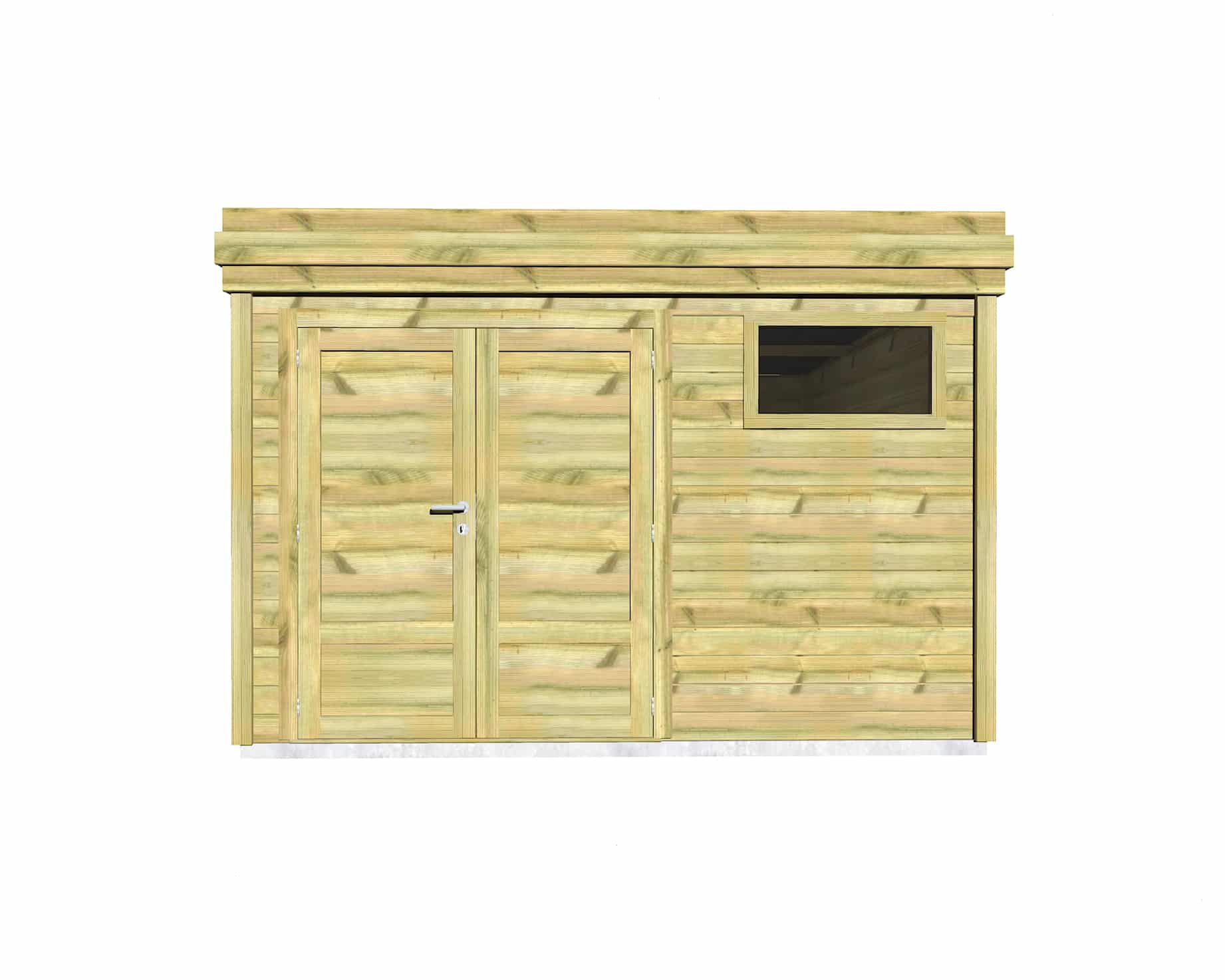 Abri Français Origine 13,9 m² porte pleine abri jardin pin 27mm