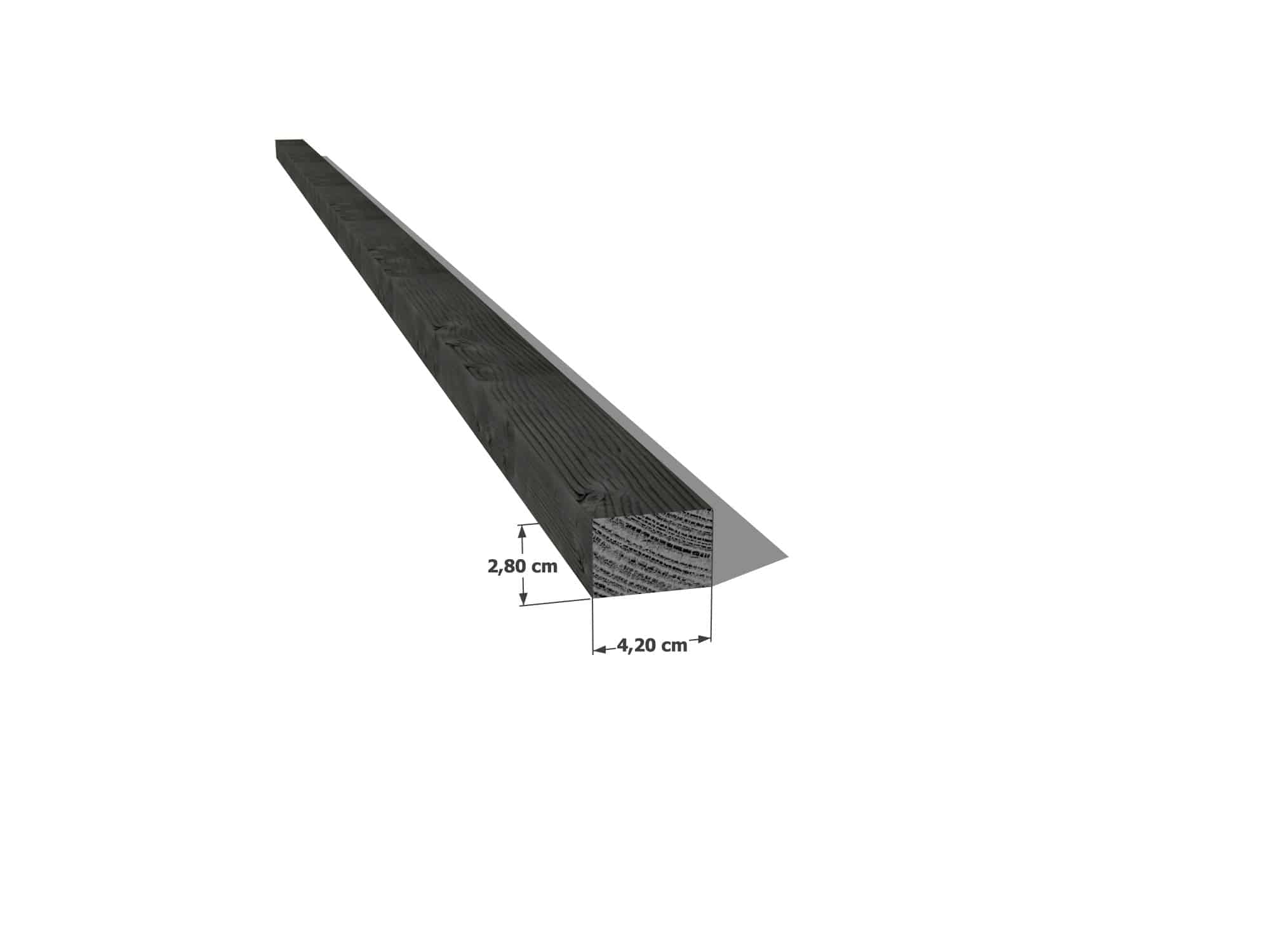 Abri Français Bois au détail Tasseau pin noir 28x42 mm