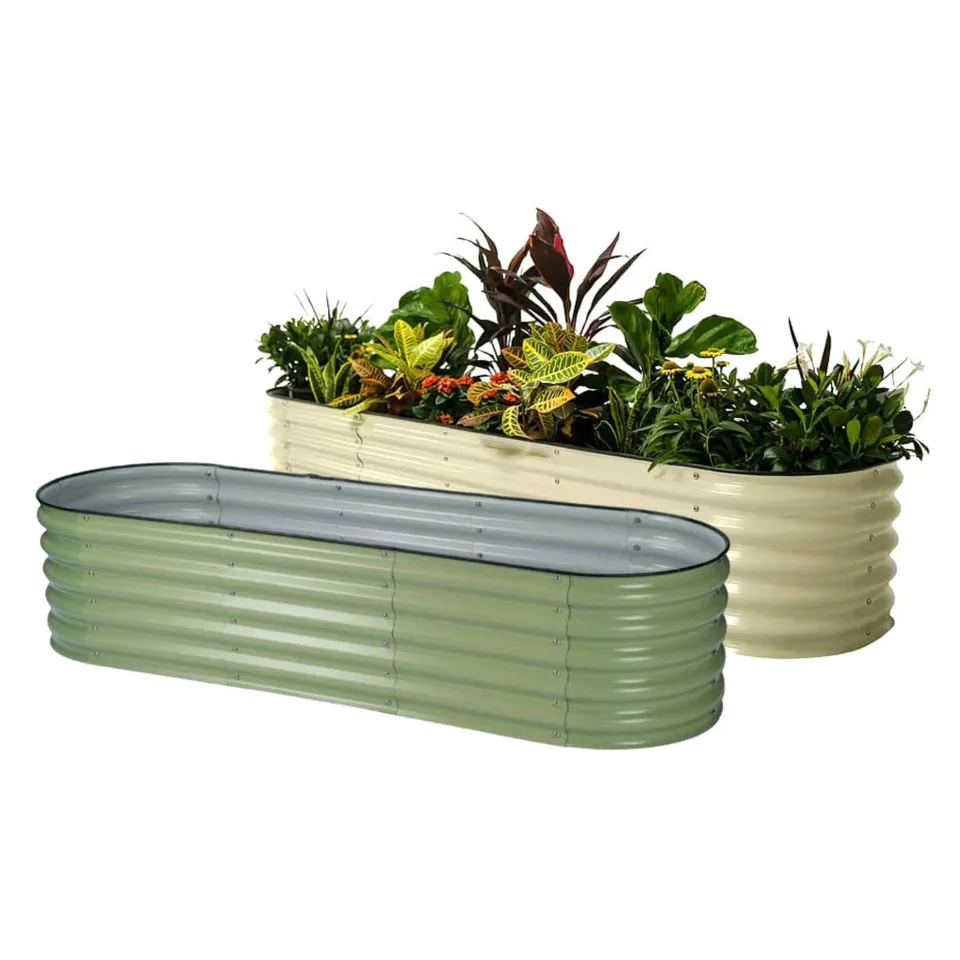 Europe Clôture Vie et jardin Bac à plantes modulable 60-195cm acier vert