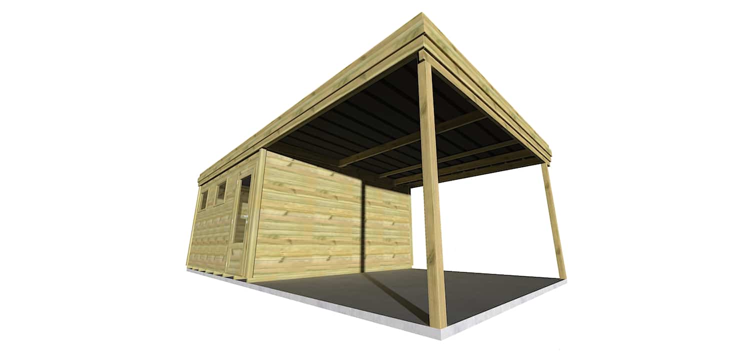 Abri Français Origine 7,96x4,61m pool-house 36,7m²