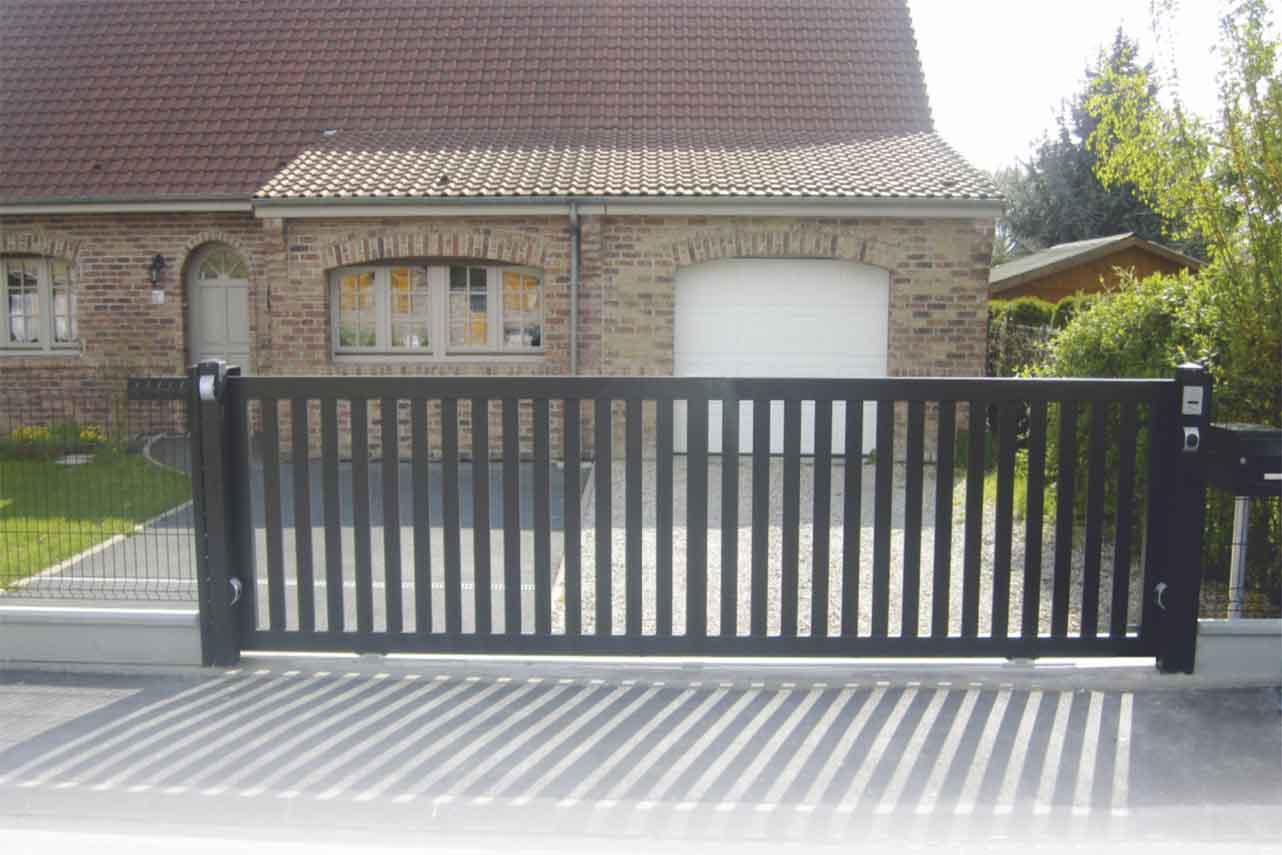 Metal Garden Portail coulissant barreaudé portail aluminium léger