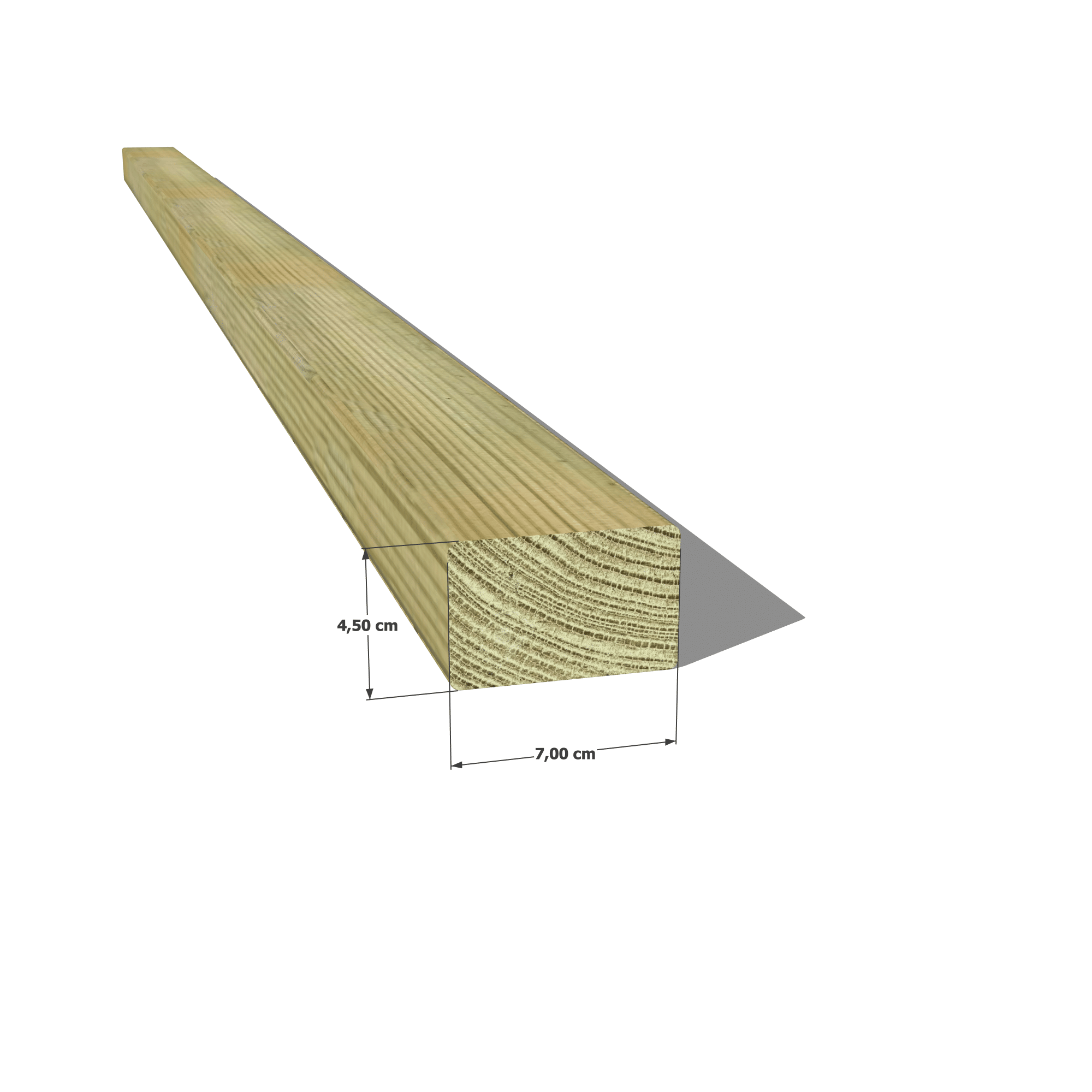Abri Français chevron pin sylvestre 45x70 mm classe 4