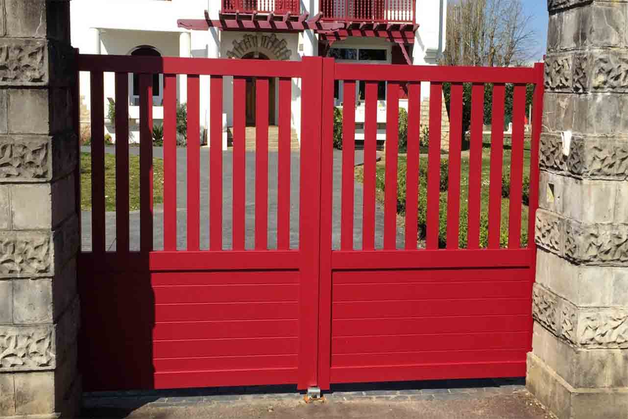 METAL GARDEN Portails Battants Aluminium semi barreaudé 3500x1500