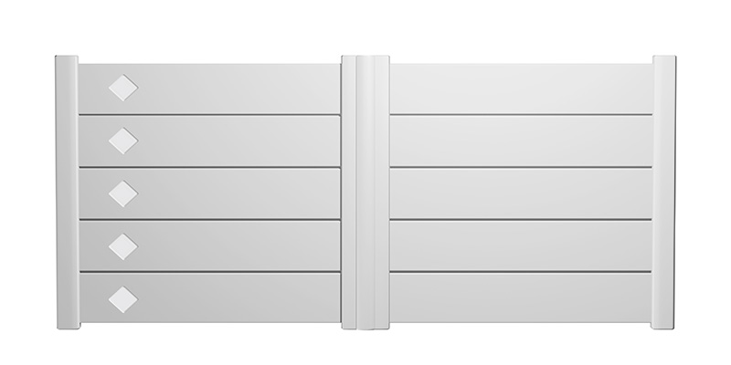 Préfalu Petit carré 100x100 portail battant alu
