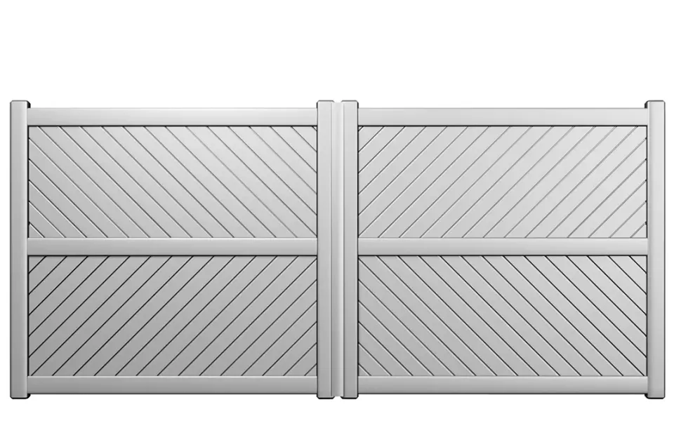 Préfalu Aigoual portail battant aluminium plein 100%