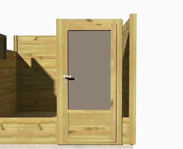 Abri Français Menuiseries porte bois autoclave 45 mm 79x186 cm