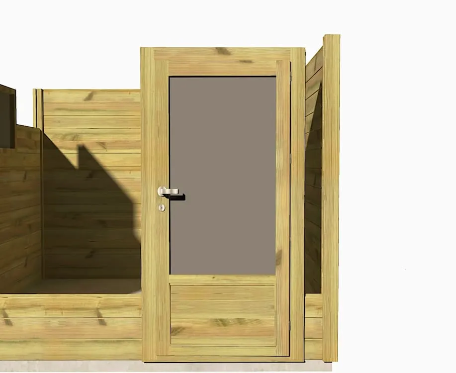 Abri Français Menuiseries porte bois autoclave 45 mm 79x186 cm