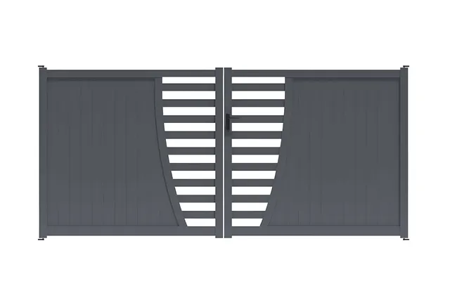 METAL GARDEN Déco Arrondie portail battant alu 3000 mm occultant