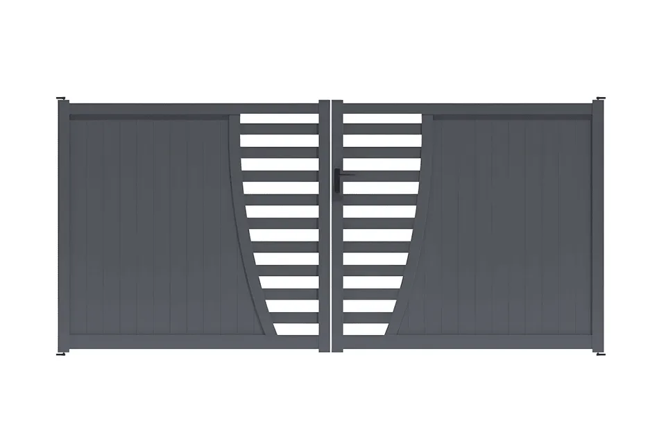 METAL GARDEN Déco Arrondie portail battant alu 3000 mm occultant