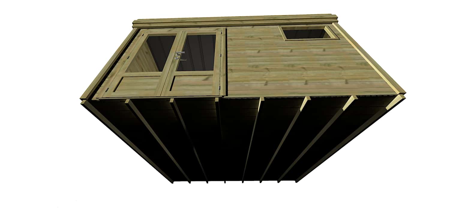 Abri Français Origine 4,46x4,61 m abri jardin 20,6 m2 plancher
