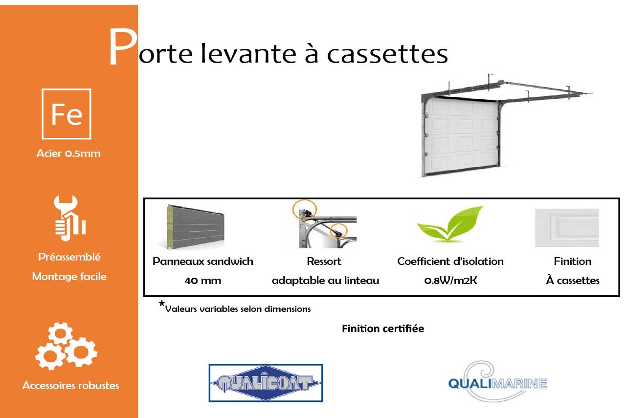METAL GARDEN Portes de Garage porte 2600x2000 cassettes