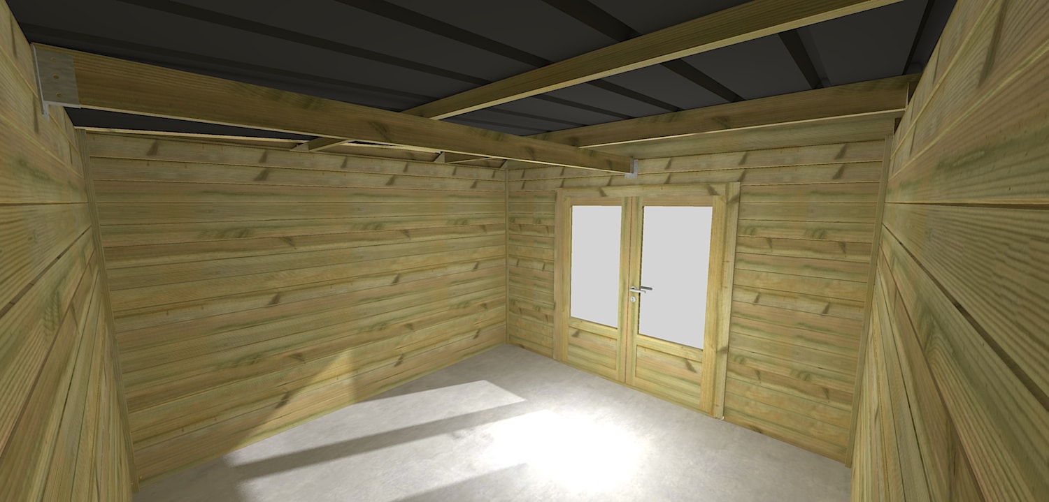 Abri Français Gamme Origine abri jardin 10,9 m² porte double