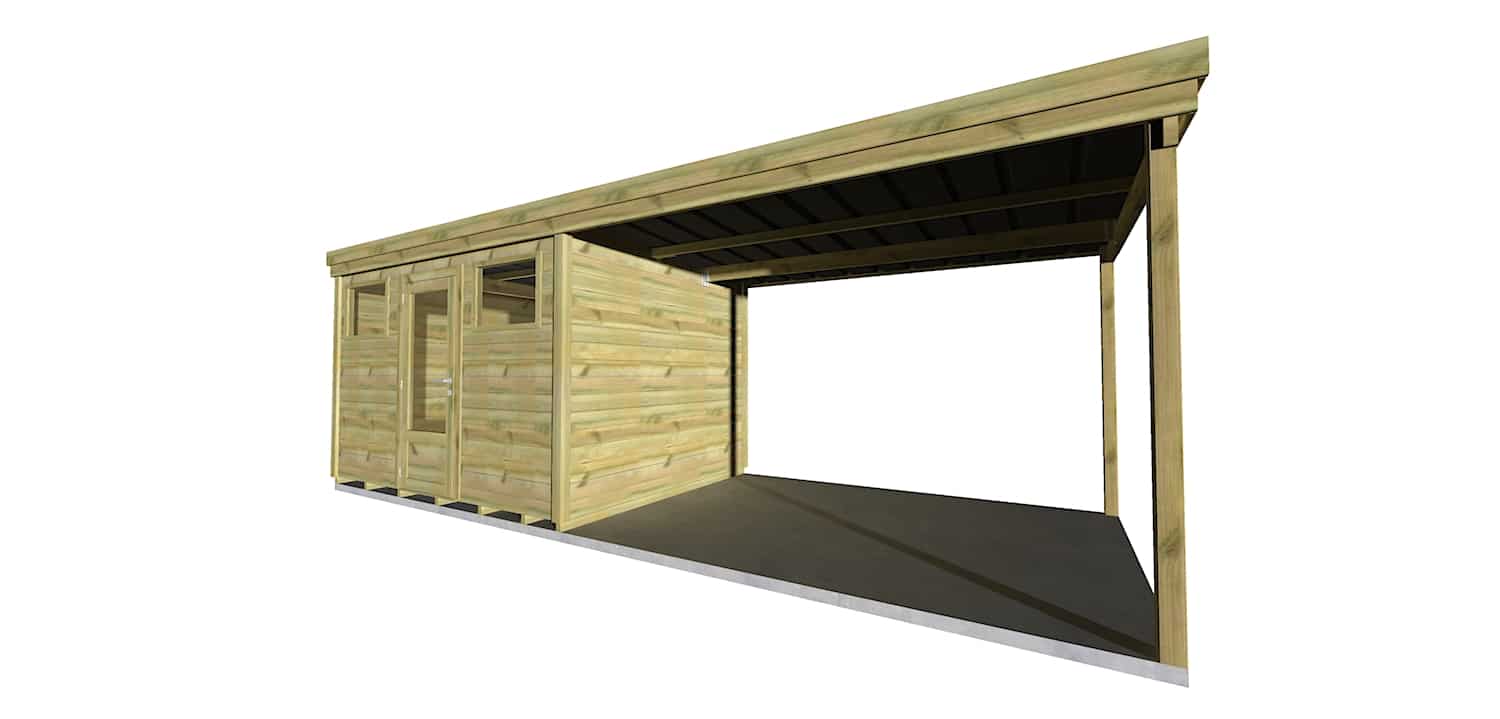 Abri Français Origine Pool House 20,5m2 porte fenêtres plancher