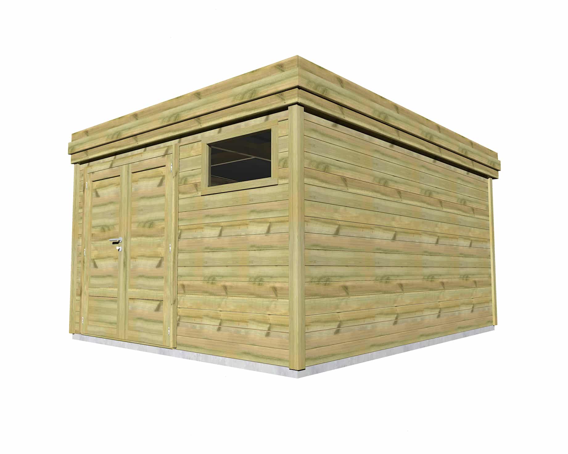 Abri Français Origine 13,9 m² porte pleine abri jardin pin 27mm