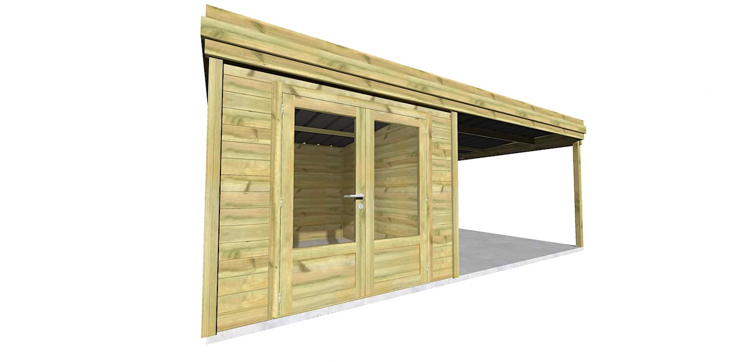 Abri Français Gamme Origine 23,2 m² abri bois 6,26 x 3,71 m